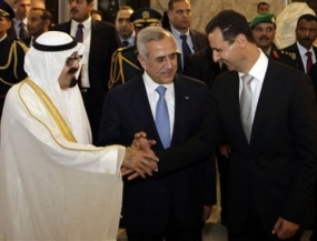 قمة بيروت بين الرئيس الأسد والملك عبد الله بن عبد العزيز آل سعود والرئيس اللبناني ميشيل سليمان