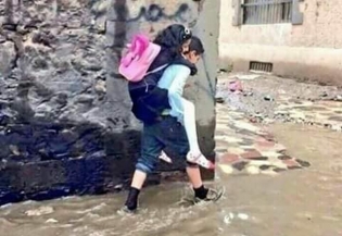 سيول في شوارع دمشق نتيجة العاصفة المطرية