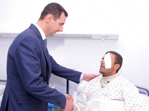 زيارة السيد الرئيس لمستشفى يوسف العظمه للاطمئنان على جرحى الجيش وقوى الامن 