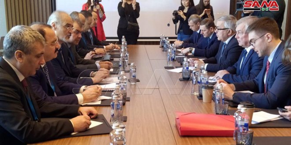 وفد الجمهورية العربية السورية إلى محادثات أستانا يلتقي الوفد الروسي