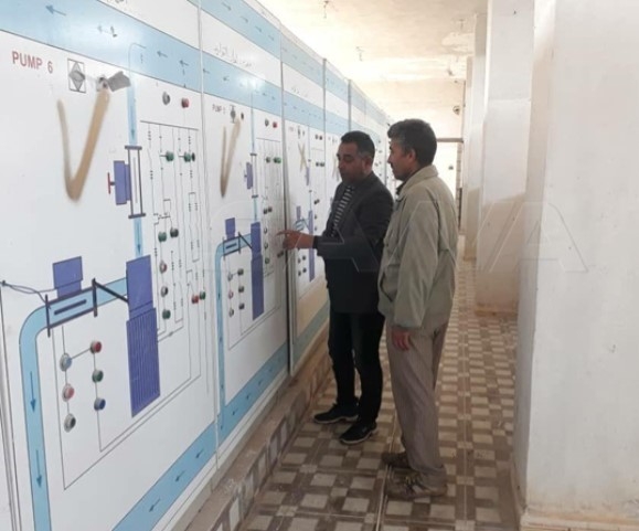 استمرار ورشات الصيانة في محطة علوك لضخ المياه وتأمينها للمواطنين