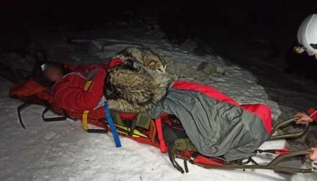 كلب ينقذ حياة إنسان خلال عاصفة ثلجية