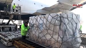 وصول طائرة ألمانية محملة بالمواد الإغاثية إلى مطار دمشق الدولي