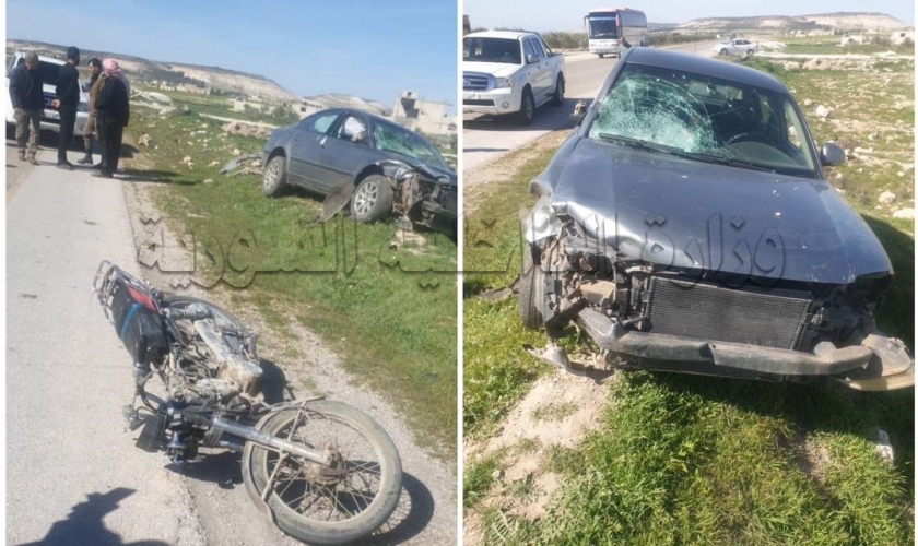 وفاة شخص وإصابة طفل في حادث سير على اتستراد حماة - الرقة