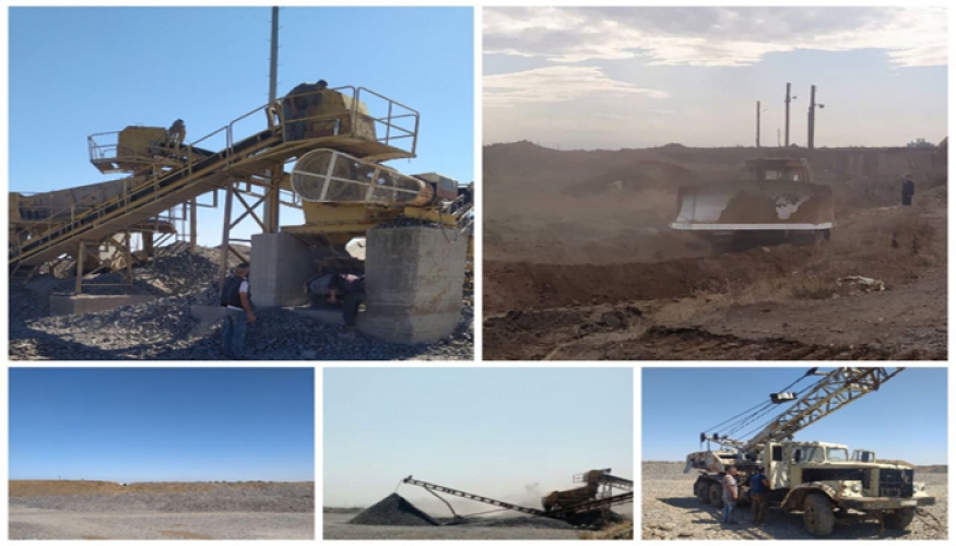 شركة إنشاء الخطوط الحديدية تنتج 17 ألف متر مكعب من الحجر البازلتي