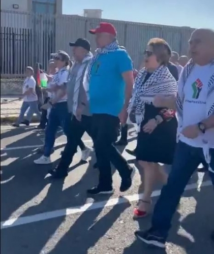 للمرة الثانية .. الرئيس الكوبي ميغيل دياز كانيل في مقدمة مسيرة ضخمة مؤيدة لفلسطين