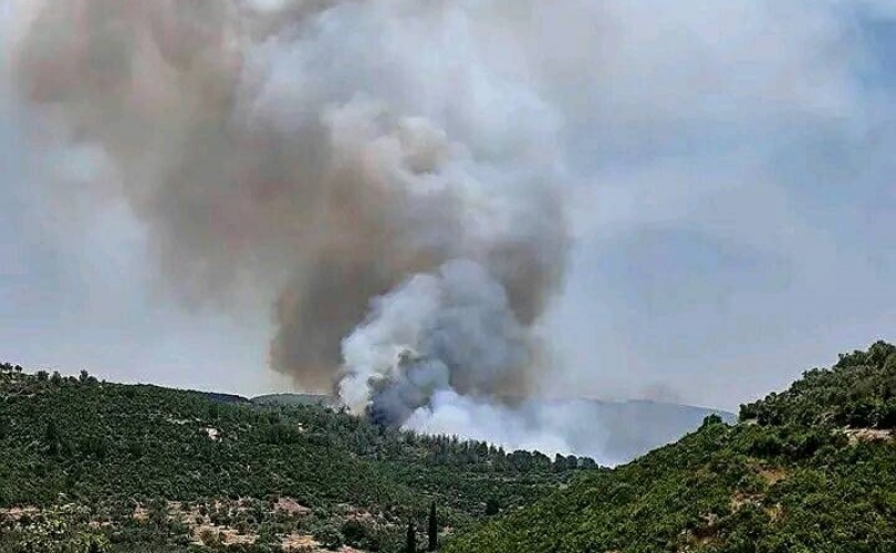 حريق جديد في أحراج مدينة مصياف خلف جبل القاهر بمحافظة حماة