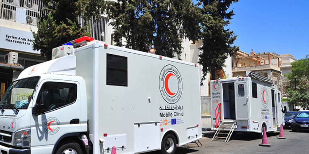 الهلال الأحمر السوري يتسلم عيادتين متنقلتين ضمن منحة من صندوق الأمم المتحدة للسكان