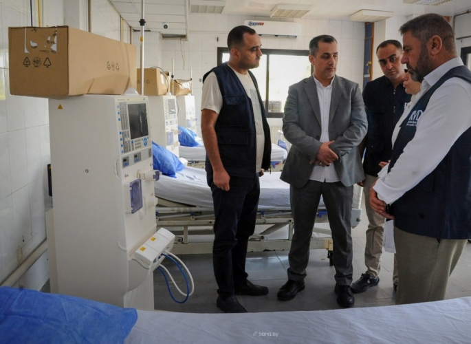 الصحة السورية تتسلم 23 جهاز غسيل كلية من منظمة 