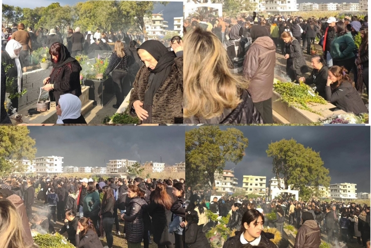 زحف بشري إلى المقابر في الذكرى السنوية الأولى لمجازر 7 آذار في الساحل السوري