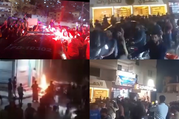 احتجاجات واسعة تطالب بتسريع العدالة وطرد الشبيحة تتطور إلى تعدي على الممتلكات وسط مخاوف من اندلاع حرب أهلية 
