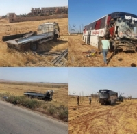 وفـاة شخص وإصـابة سبعة عشر آخرين جراء حـادث سير على أوتستراد (دمشق _ حلب)